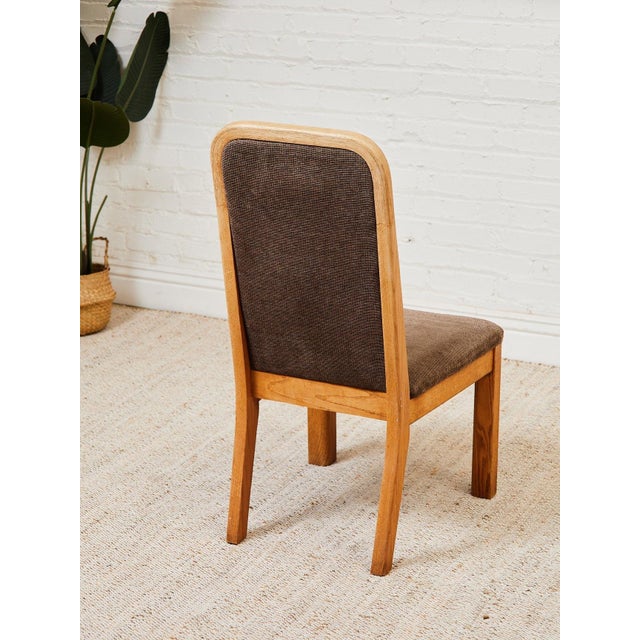 Brown Oak 1970s Dining Chairs For Sale - Image 9 of 11