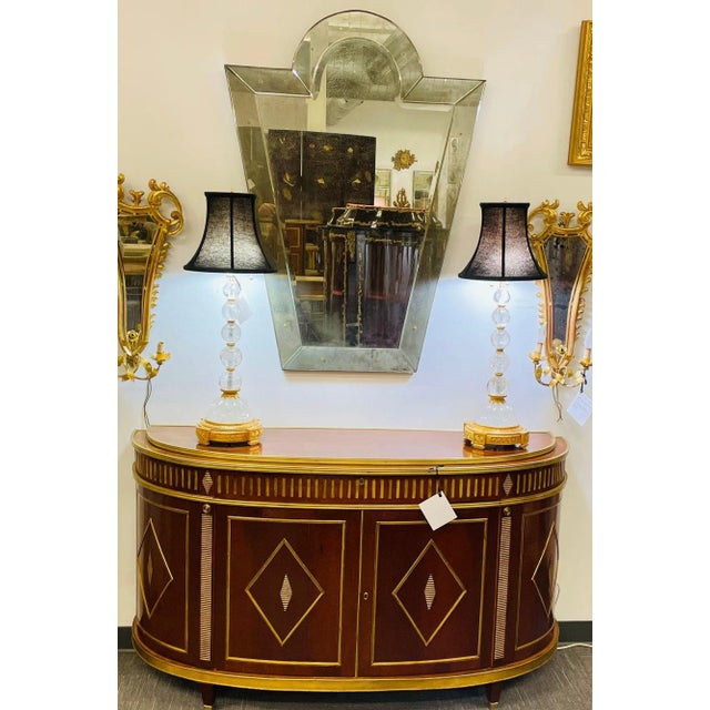 Venetian 'Key Hole' Shaped Beveled Glass Mirror, Hollywood Regency Style For Sale - Image 11 of 12