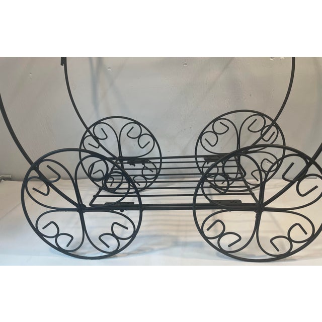 Vintage Black Metal Garden Cart For Sale In Dallas - Image 6 of 8