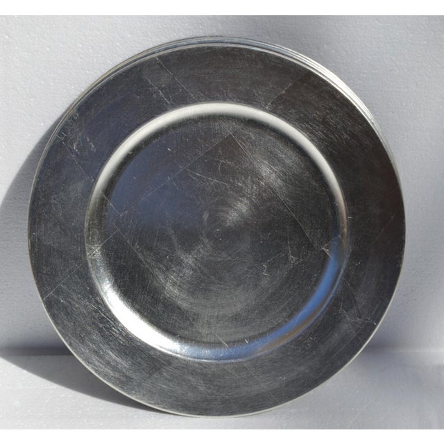 Homecrest The Bullseye Design Silver Lacquered 14 Inch Charger Plate Set of 4 Original Box For Sale - Image 4 of 15