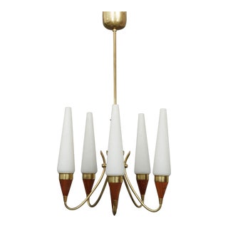 1960s Danish Modern Bent Karlby Lyfa Chandelier For Sale