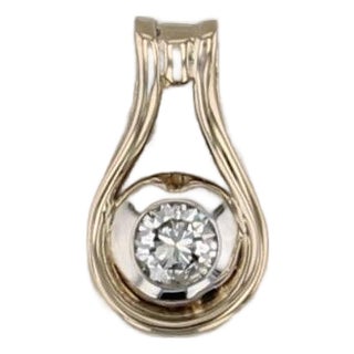0.50ct Diamond Solitaire Teardrop Pendant 14k Yellow White Gold For Sale