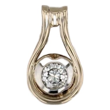 0.50ct Diamond Solitaire Teardrop Pendant 14k Yellow White Gold For Sale