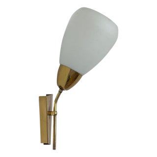 Mid-Century Brass and Glass Wall Light from Kamenicky Senov, 1970s For Sale