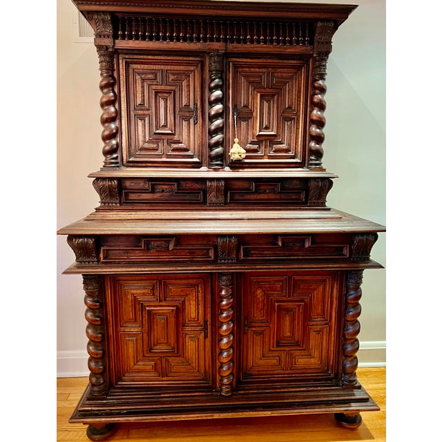 Brown Early 18th Century Early Carved Walnut Duex Corps Buffet For Sale - Image 8 of 8