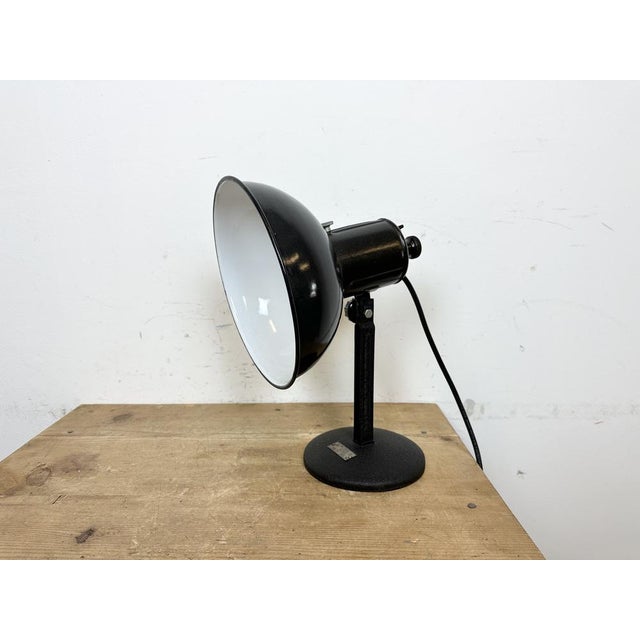 Vintage Black Enamel Table Photo Lamp, 1950s For Sale - Image 6 of 18