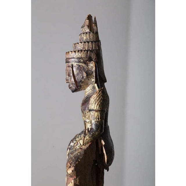 Burmese Artist, Shakyamuni Laos Buddha, 19th Century, Lacquered Wood For Sale - Image 3 of 9