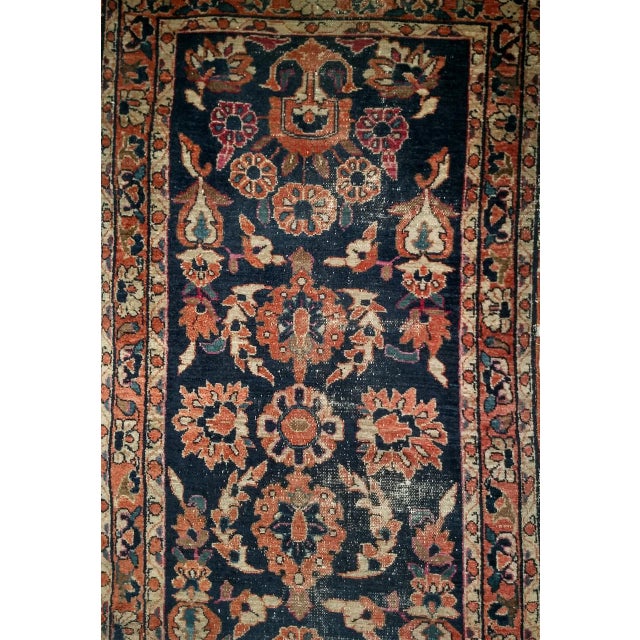 "A rare and beautiful 19th century Persian Lilian runner from the Sarouk region of Western Persia — the Lilian village...