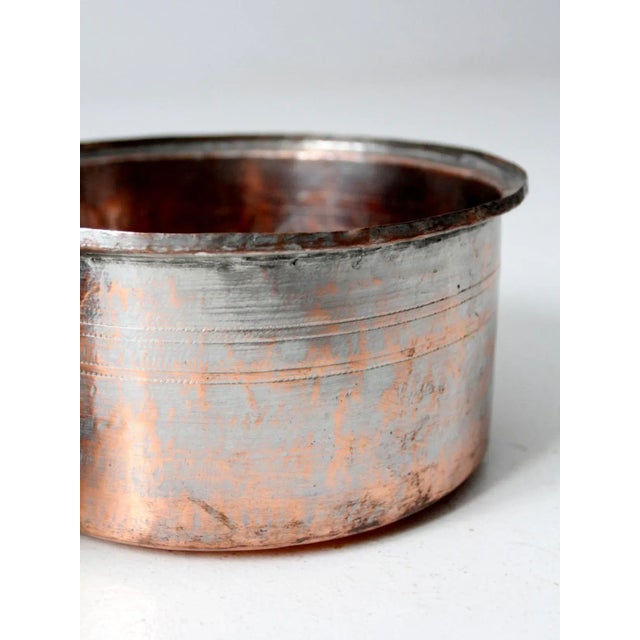 Metal Antique Copper Basin Bowls - Set of 3 For Sale - Image 7 of 11