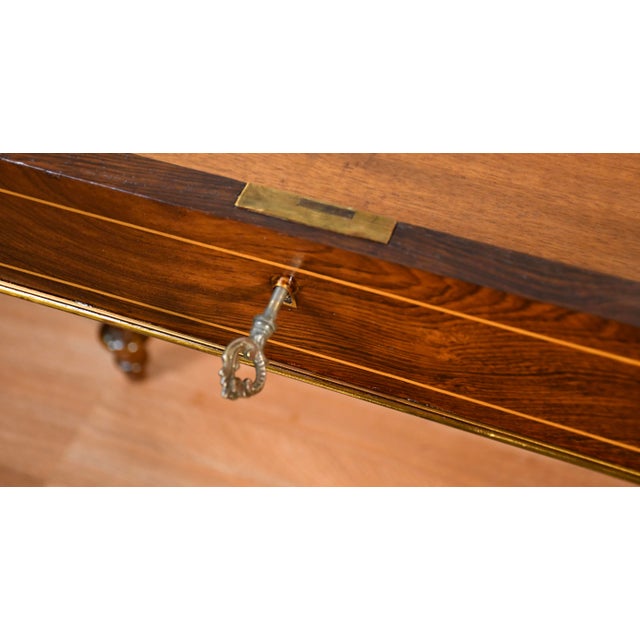 19th French Louis XV Rosewood Inlaid Center Table With Ormolu Mounts Desk For Sale - Image 14 of 18