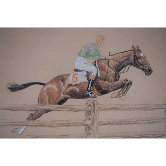 Maryland Hunt Cup Fred Thomas Up 1924 Pastel Drawing by Paul Brown For Sale - Image 4 of 5