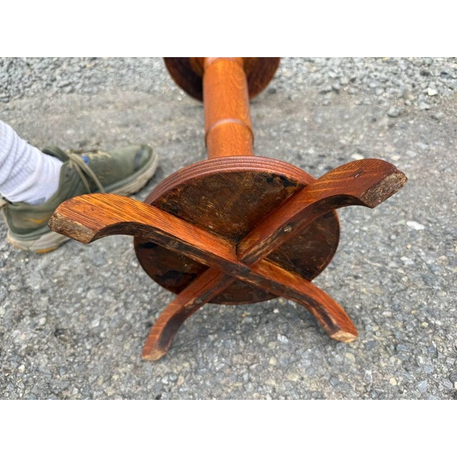 Pair of Antique Quarter-Sawn Pedestal / Plant Stands For Sale - Image 13 of 17