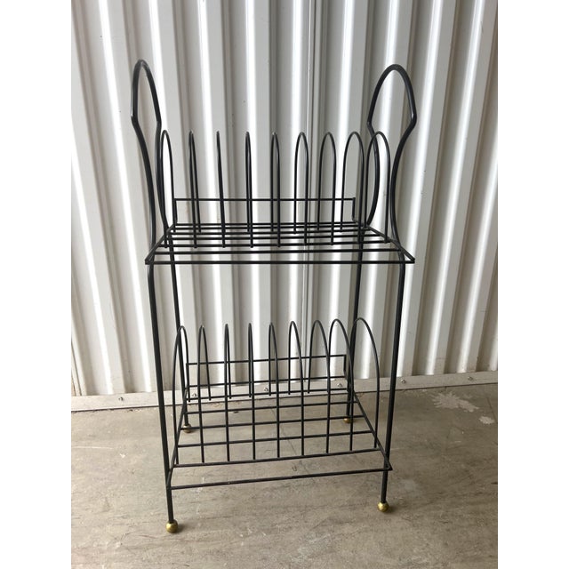 Vintage Mid-Century Modern Atomic Arched Standing Record Stand | Chairish