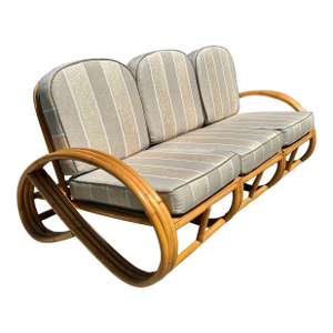 Restored 3-Seater Vintage Rattan Sofa
