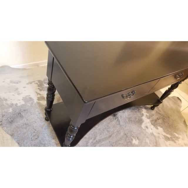 Ebony Final Clearance Ralph Lauren Equestrian Collection Distressed Ebony Sideboard Console of Late 20th Century For Sale - Image 8 of 12