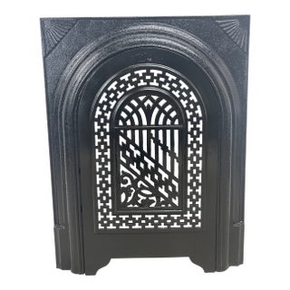 Late 18th Century 21" W X 27"h Decorative Gate Design Cast Iron Fireplace Surround and Insert For Sale