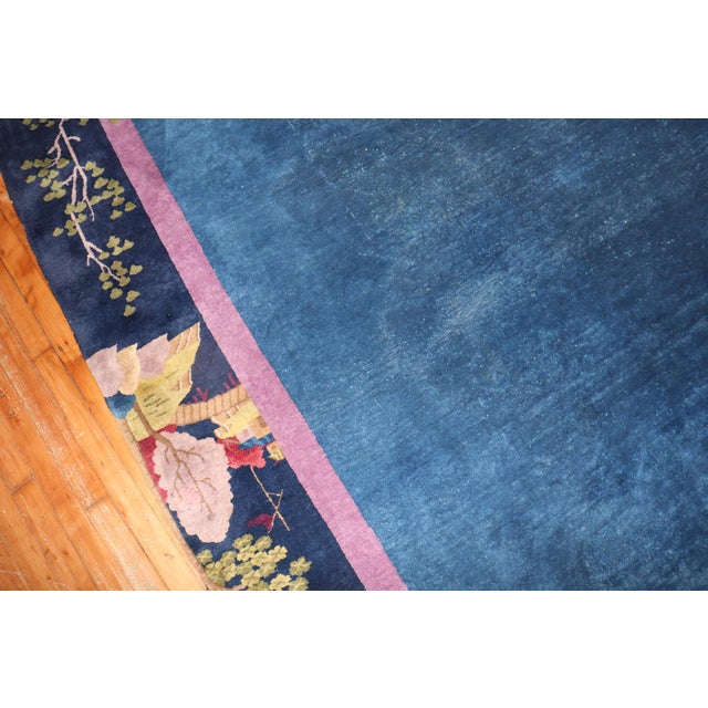 Zabihi Collection Blue Chinese Art Deco Rug For Sale In New York - Image 6 of 18