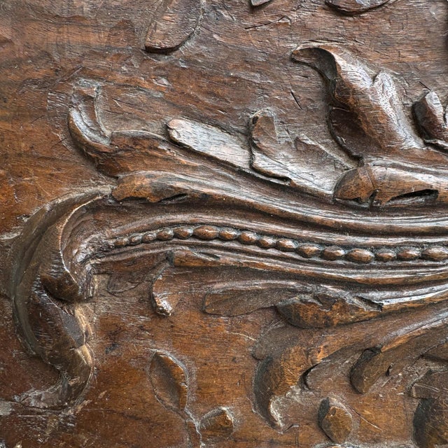 Wood Set of 16th and 18th Century French Carved Panels on Custom Wall Mounts For Sale - Image 7 of 12