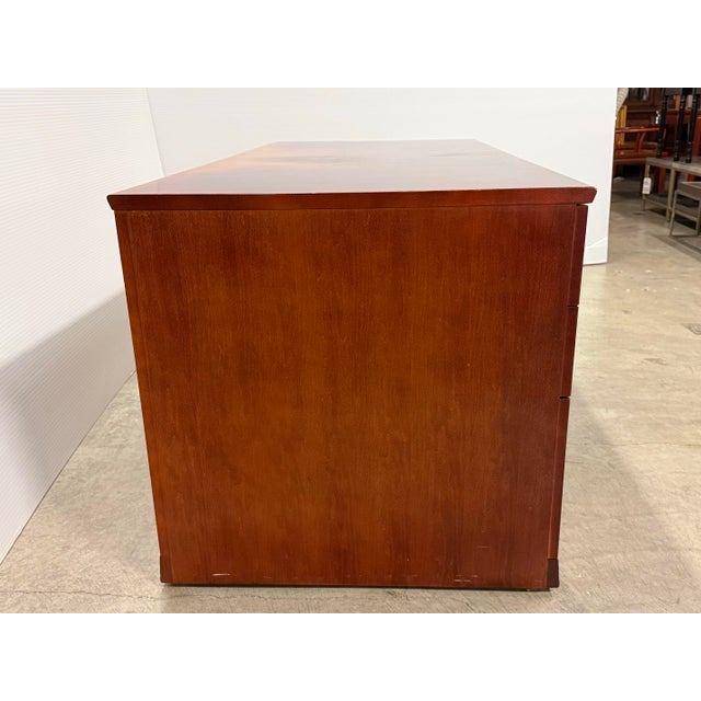 Late 20th Century Transitional Cherry Stain Executive Desk For Sale - Image 5 of 12