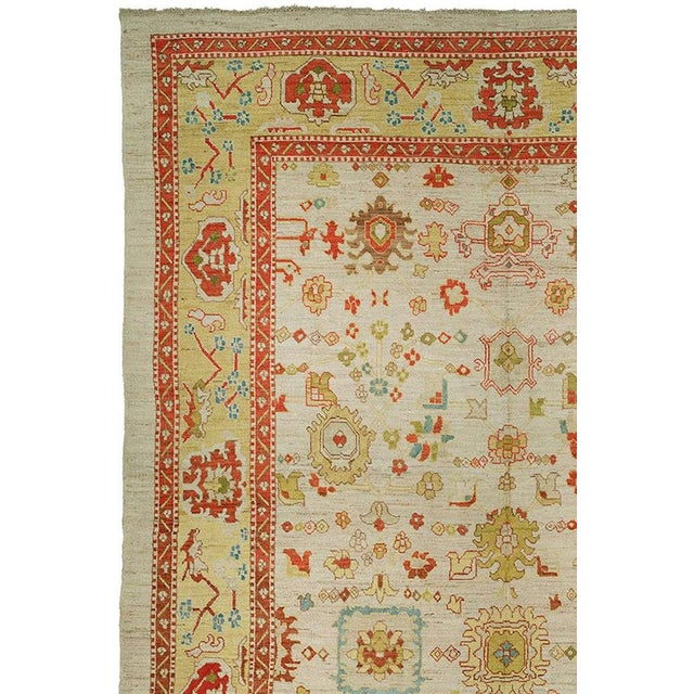 Oversize Vintage 20th Century Turkish Oushak For Sale In New York - Image 6 of 6