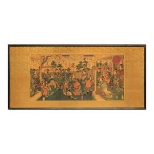 Edo to Meiji Era Utagawa Kunisada Woodblock Prints Triptich Panel