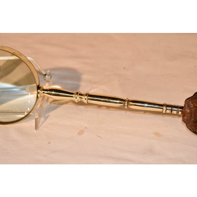 19th Century Magnifying Glass With Hand Carved Yorkie Handle For Sale - Image 4 of 8