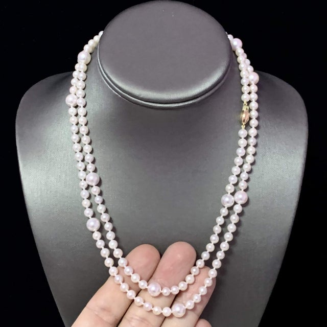 Akoya Pearl Necklace 14k Yellow Gold 37.25" 8.5 mm Certified For Sale - Image 12 of 14
