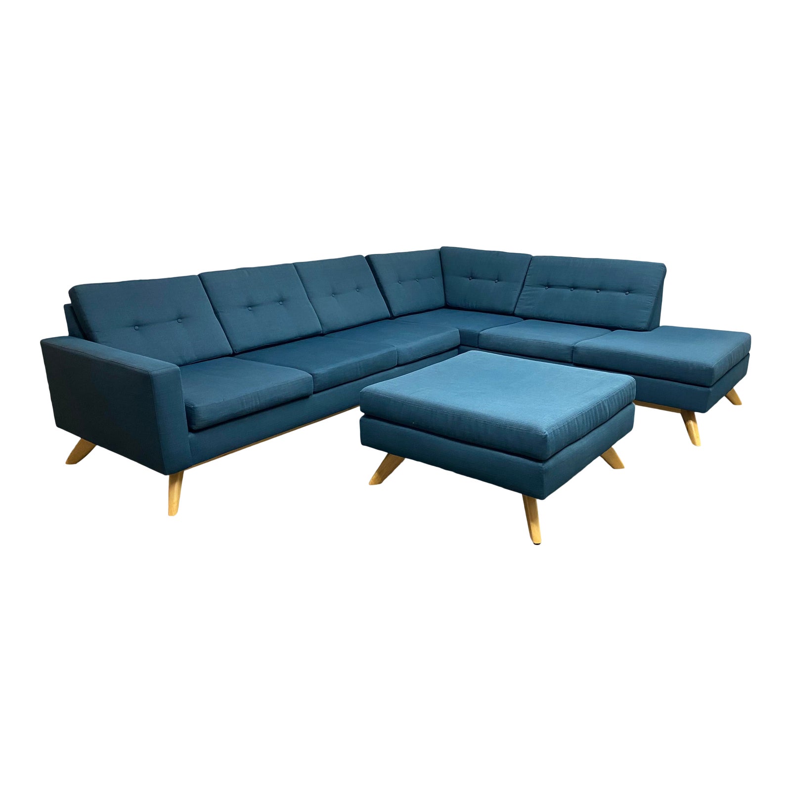 True Modern Modern Two Piece Sectional Ottoman Chairish