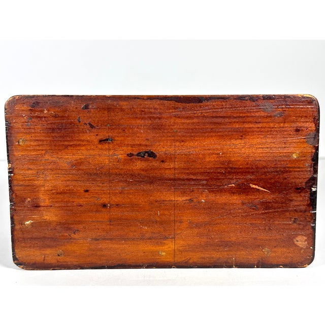 19th Century Early American Walnut Dovetail Slide Lid Candle Box For Sale - Image 10 of 16