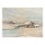 Early 20th Century Winter Landscape Snow Covered Cabins Painting For Sale