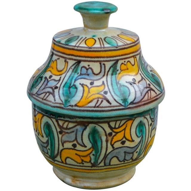 Antique Moorish Ceramic Box For Sale - Image 4 of 11