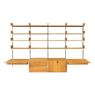 Atlas Walnut Wall-Mounted Shelving Unit For Sale