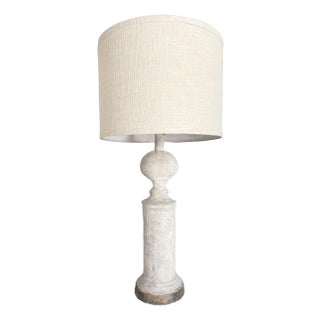 Contemporary Plaster and Linen Table Lamp For Sale