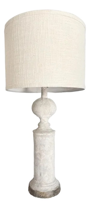 Contemporary Plaster and Linen Table Lamp