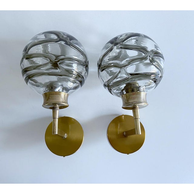 Mid-Century Modern Vintage Glass Sconces from Doria Leuchten, 1970s, Set of 2 For Sale - Image 3 of 16