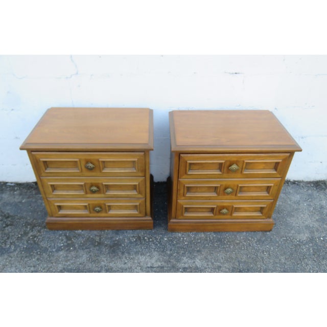 Drexel Mid 20th Century Modern Nightstands End Side Bedside Tables a Pair 6191 For Sale - Image 16 of 18
