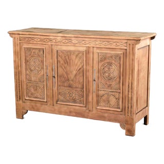 Carved Oak French Art Deco Sideboard, Circa 1930s For Sale