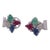Tutti Frutti 18k White Gold Earrings - 2 Pieces For Sale