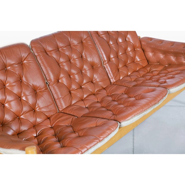 Scandinavian Modern Tufted Leather 'Irevik' Sofa by Kjell Nordin for Ikea, 1980s For Sale In Los Angeles - Image 6 of 11