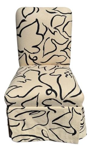 J. Rober Scott Modern Designer Slipper Chair W Abstract Fabric