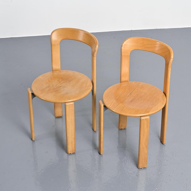 Wood Chairs by Bruno Rey for Dietiker, 1970s, Set of 2 For Sale - Image 7 of 13