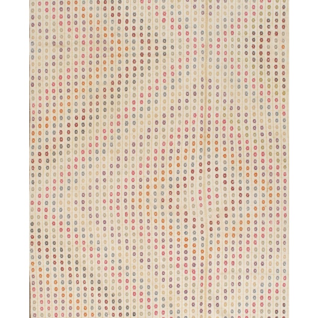 White Vintage Turkish Cream Jajim Kilim Area Rug 6ft 8in X 12ft 2in For Sale - Image 8 of 8
