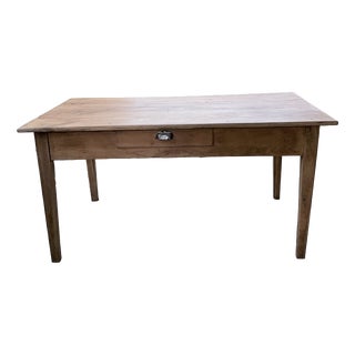 Farmhouse Table with Tapered Cherrywood Legs, 1950s For Sale