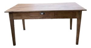 Farmhouse Table with Tapered Cherrywood Legs, 1950s