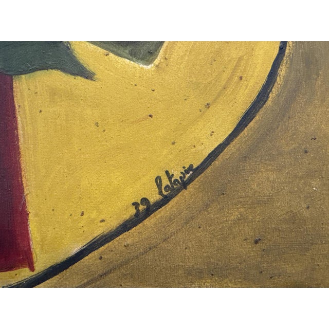 L. Latapie, Art Deco Composition, 1939, Oil on Board, in Good conditions. Designed 1920 to 1949 This piece has an...