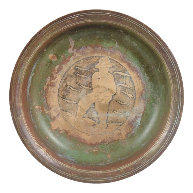 Art Deco Bronze Bowl with Figural Motif by Just Andersen, Denmark, 1930s For Sale