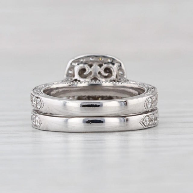 Neil Lane 1.16ctw Diamond Halo Engagement Ring Wedding Band Bridal 14k Gold, Size 4.75 For Sale In Greensboro - Image 6 of 10