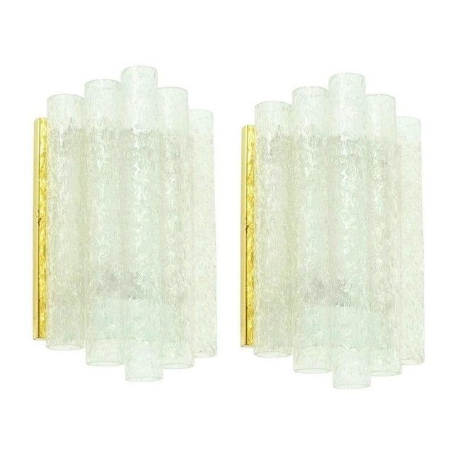 Mid-Century Modern Ice Glass Wall Lights from Doria, Germany, 1960s, Set of 2 For Sale - Image 11 of 11