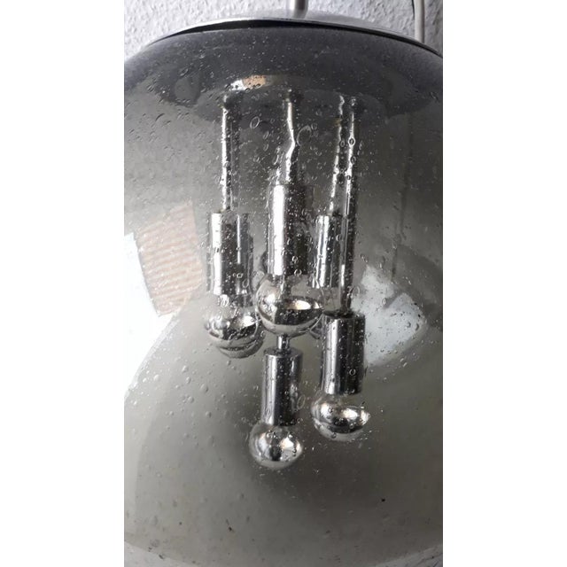 Sputnik Smoked Glass Ball Pendant Lamp from Doria Leuchten, Germany, 1960s For Sale - Image 8 of 17