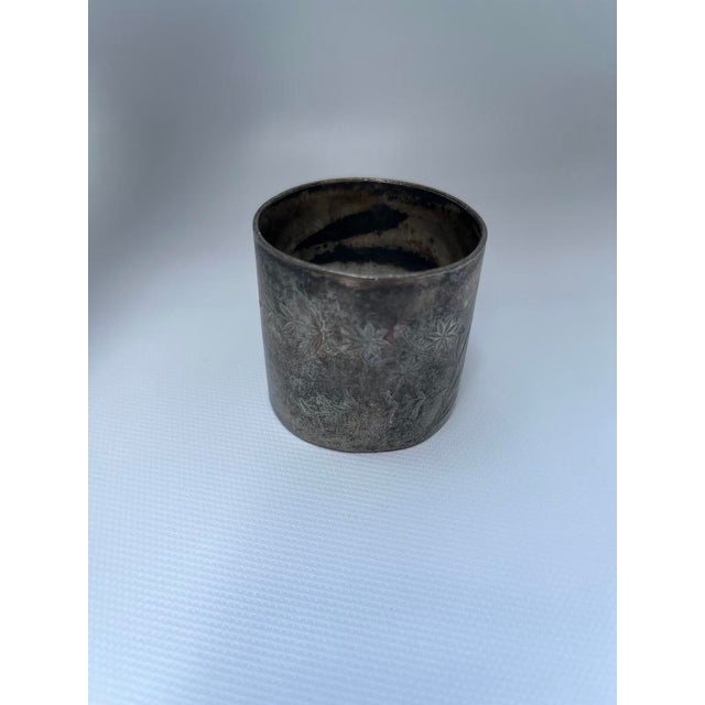 Silver Antique Silver Metal Napkin Ring For Sale - Image 8 of 8